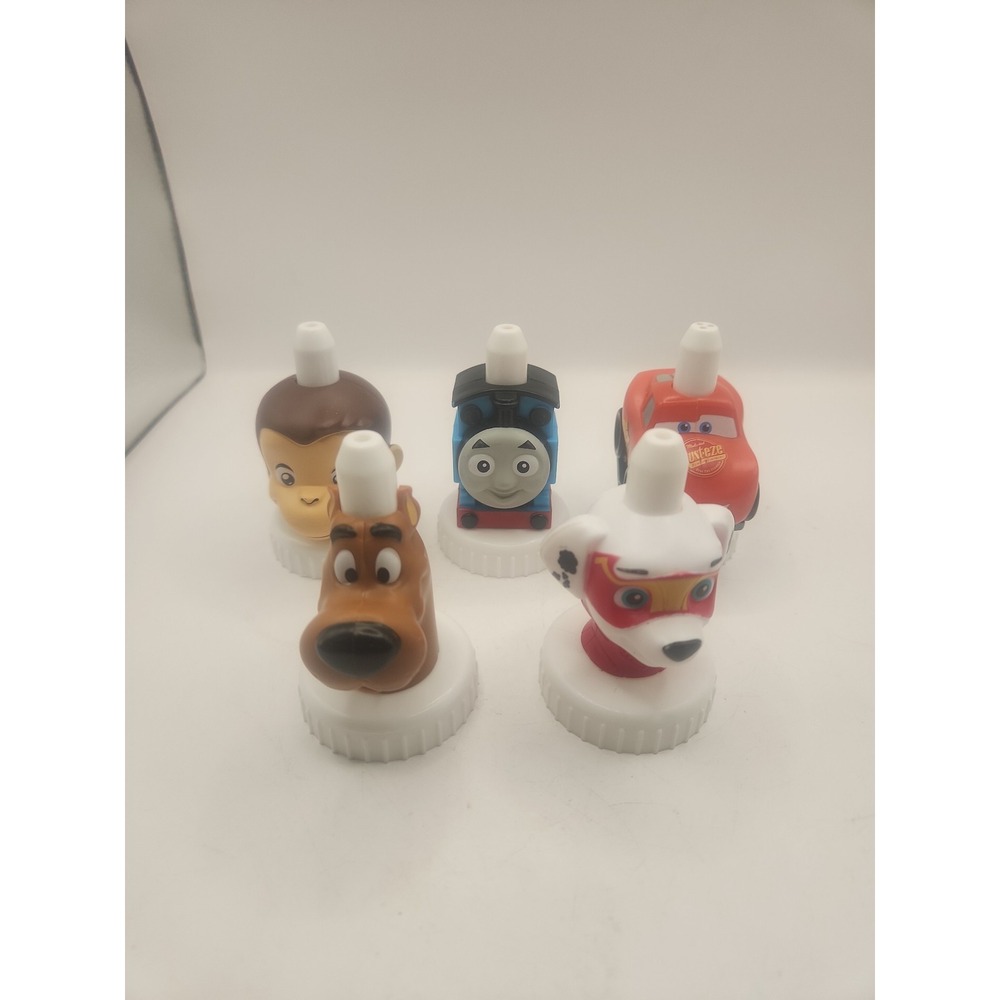 New Disney Lot Good 2 Grow Juice Toppers Thomas, Cars, Scooby-Doo, and more.